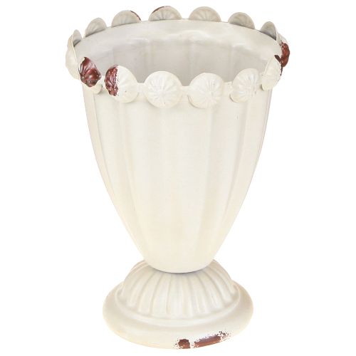 Produkt Kubek wazon metalowy ozdobny kubek kremowy brązowy Ø9cm W13cm