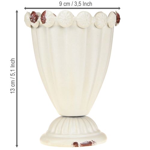 Produkt Kubek wazon metalowy ozdobny kubek kremowy brązowy Ø9cm W13cm