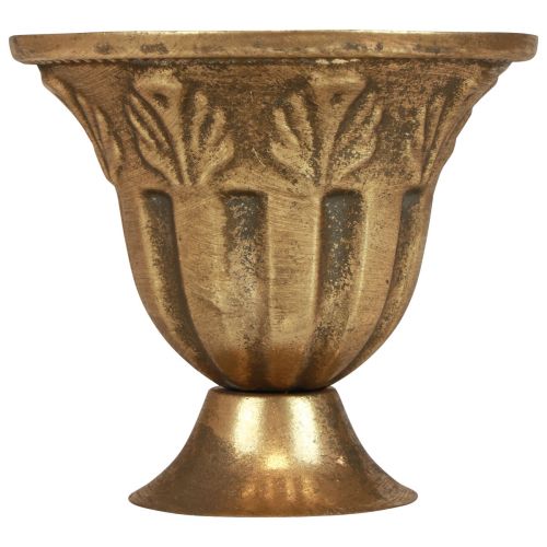 Floristik24 Filiżanka wazon dekoracja filiżanka metalowa złota antyczny wygląd Ø13cm W11,5cm