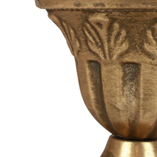 Floristik24 Filiżanka wazon dekoracja filiżanka metalowa złota antyczny wygląd Ø13cm W11,5cm