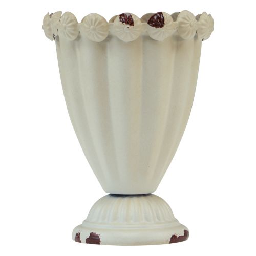 Produkt Kubek wazon metalowy ozdobny kubek kremowy brązowy Ø9cm W13cm