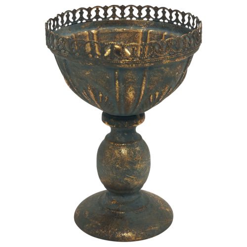 Produkt Filiżanka wazon dekoracja metalowa filiżanka złoto-szara antyczna Ø15,5cm W22cm