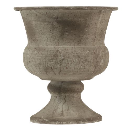 Floristik24 Wazon filiżankowy metalowa miska dekoracyjna szary antyczny Ø13,5cm W15cm