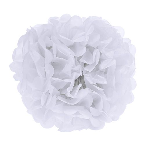 Floristik24 Papier Pompom Ø30cm Biały 5szt