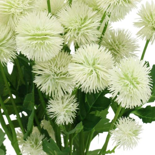 Floristik24 Sztuczna gałązka pompon deco gałązka biała 61cm 4szt