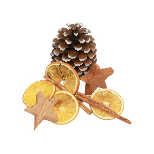Floristik24 Potpourri Szyszki świąteczne plasterki pomarańczy drewno cynamonowe 150g