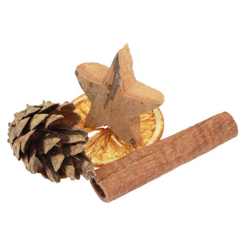 Floristik24 Potpourri Szyszki świąteczne plasterki pomarańczy drewno cynamonowe 150g