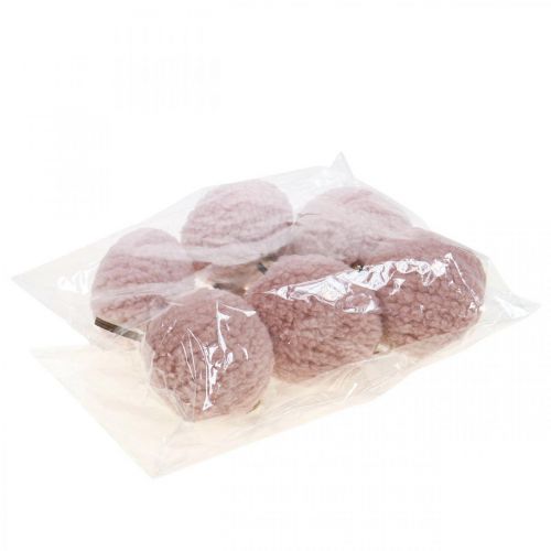 Floristik24 Zawieszka króliczek różowa drewniana zawieszka deco Ø5cm-10cm 6 sztuk