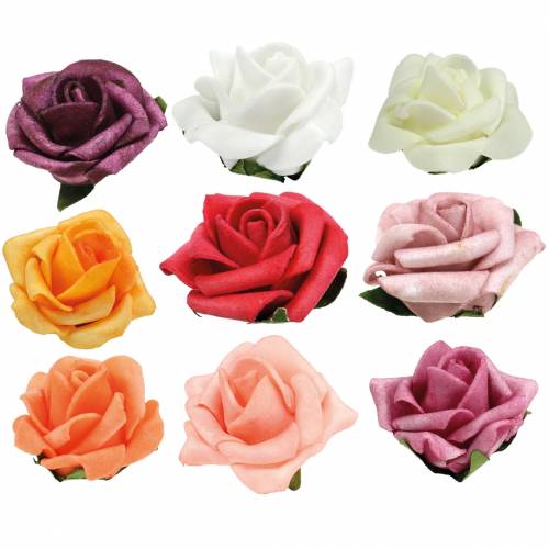 Produkt Róża piankowa Ø3,5cm różne kolory 48 szt