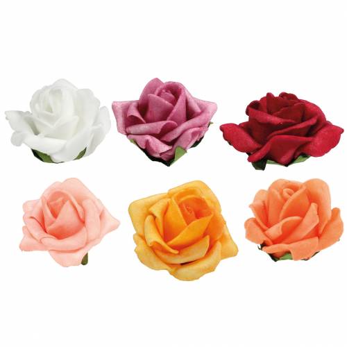 Produkt Róża piankowa Ø4.5cm różne kolory 36szt