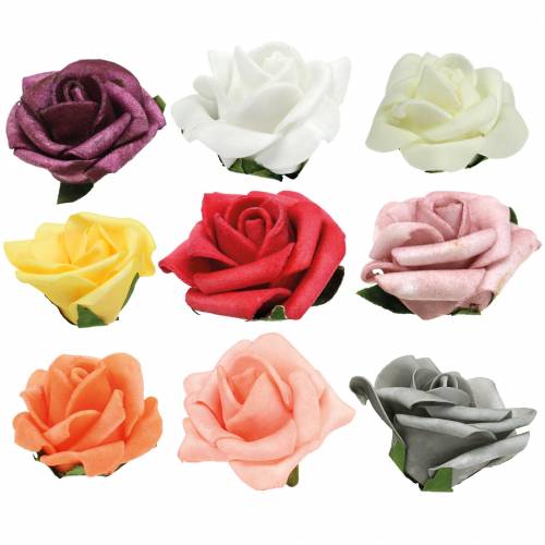 Floristik24 Róża piankowa Ø6cm różne kolory 27szt