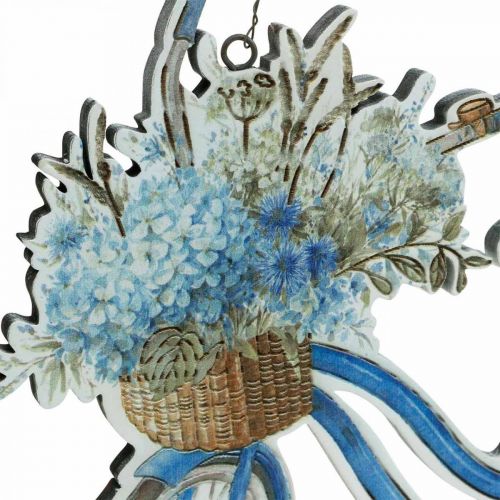 Produkt Tablica dekoracyjna drewniana rower letnia dekoracja tablica do powieszenia niebieska, biała 31×25cm