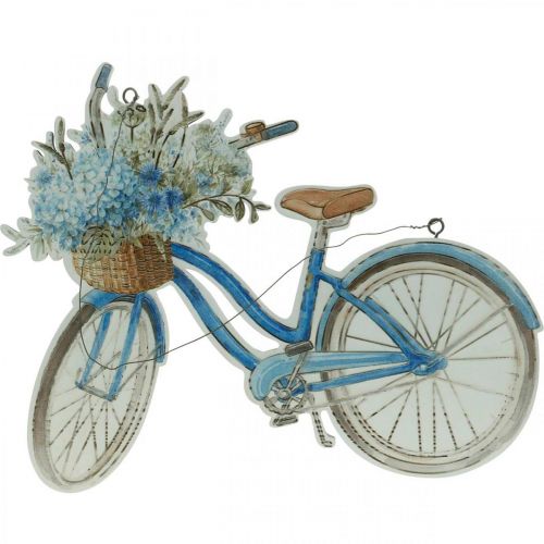 Produkt Tablica dekoracyjna drewniana rower letnia dekoracja tablica do powieszenia niebieska, biała 31×25cm