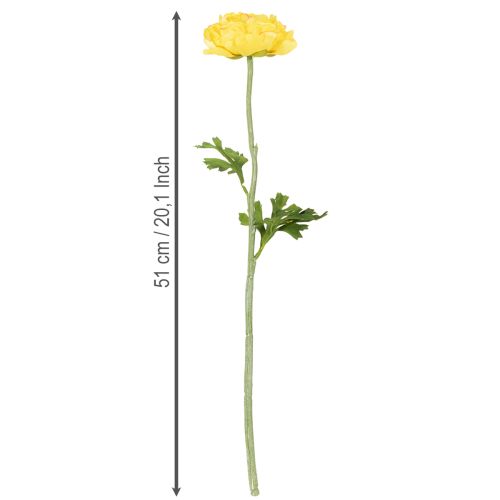 Produkt Sztuczny ranunculus jako pojedynczy kwiat do eleganckiej i łatwej w pielęgnacji dekoracji, 51 cm, 3 sztuki
