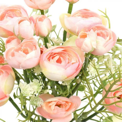 Sztuczny bukiet Jaskier Dekoracja kwiatowa Jedwabne kwiaty Różowe L37cm