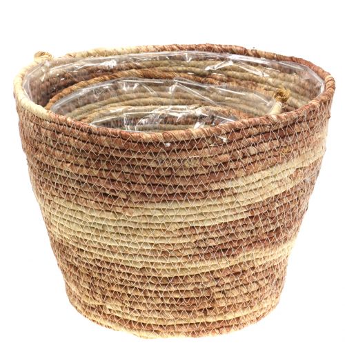 Produkt Kosz na rośliny rattan naturalny/brązowy Ø26/22/16cm 3szt