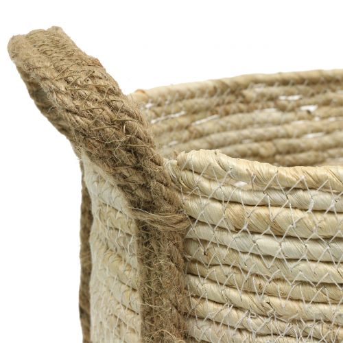 Floristik24 Kosz rattanowy naturalny/brązowy Ø40/32/26cm 3szt