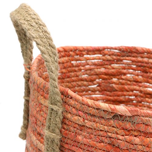 Floristik24 Kosz rattanowy naturalny/pomarańczowy Ø40/32/26cm 3szt