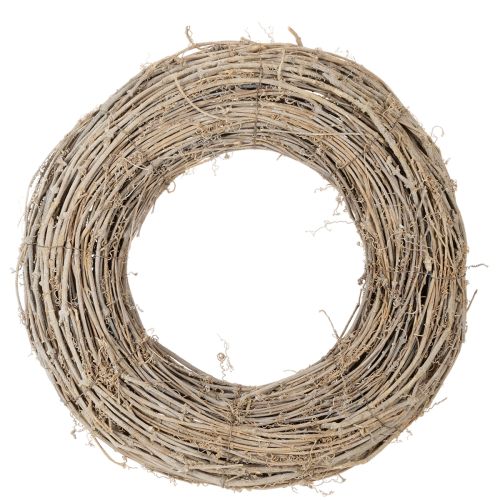 Wieniec dekoracyjny, gałązki rattanowe, bielone, do kreatywnych projektów, 50 cm