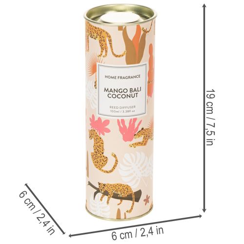 Produkt Dyfuzor zapachowy do pomieszczeń o egzotycznym zapachu kokosa i mango zapewniający długotrwałą świeżość w domu, 19 cm, 2 sztuki