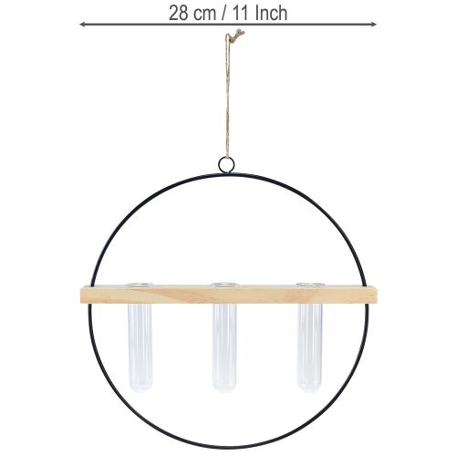 Produkt Probówka wazon ozdobny ozdobny pierścień metalowy czarny 29×4×29cm