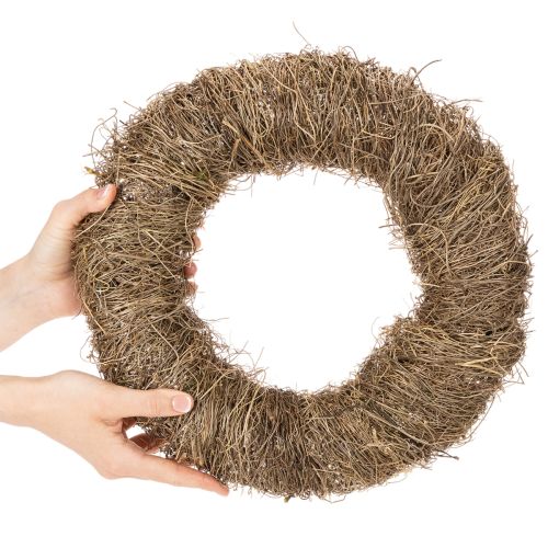 Wieniec z naturalnego materiału, naturalny wianek dekoracyjny do projektów DIY, 35 cm | Floristik24.pl