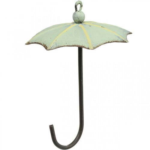 Parasole do zawieszenia, wiosenna dekoracja, parasolka, metalowa dekoracja różowy, zielony W12,5cm Ø9cm 4szt