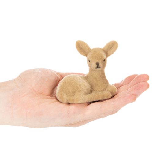 Dekoracyjna figurka leżącego jelonka do dekoracji stołu, 8 cm, 6 szt. | Floristik24.pl