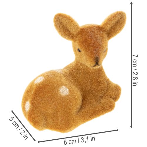 Dekoracyjna figurka leżącego jelonka do dekoracji stołu, 8 cm, 6 szt. | Floristik24.pl