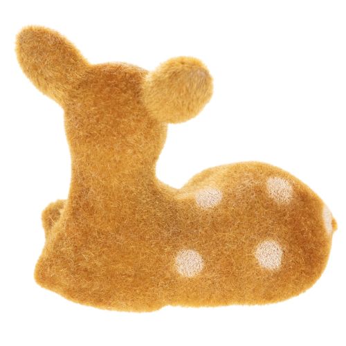 Dekoracyjna figurka leżącego jelonka do dekoracji stołu, 8 cm, 6 szt. | Floristik24.pl
