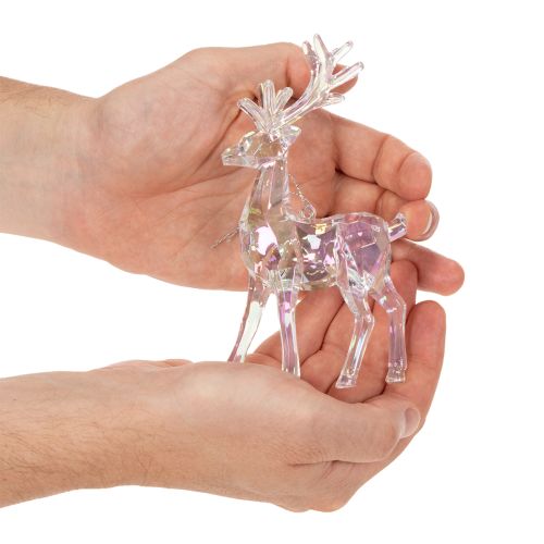 Akrylowe ozdoby choinkowe w kształcie reniferów, 14 cm, 4 sztuki | Floristik24.pl