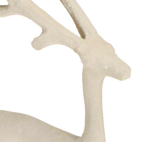 Produkt Dekoracja renifer figurka jelenia metalowa szara glina optyka wys. 27,5 cm