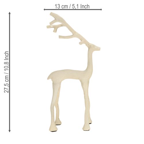 Produkt Dekoracja renifer figurka jelenia metalowa szara glina optyka wys. 27,5 cm