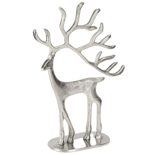 Ozdoba renifer figurka jelenia metal srebrny wys. 31cm