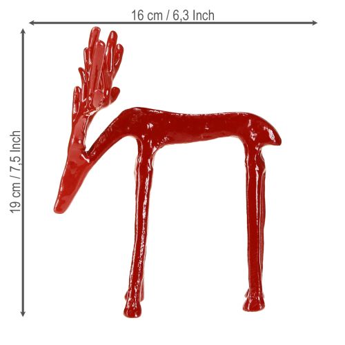 Produkt Renifer ozdoba metalowa figurka świąteczna czerwona 16×13×19cm