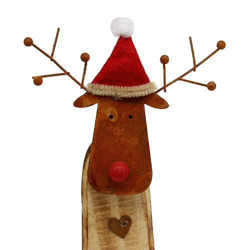 Floristik24 Renifer z czapką Wood Nature 32cm