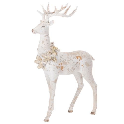Dekoracyjna figurka jelenia z szyszką do dekoracji zimowej, 49 cm