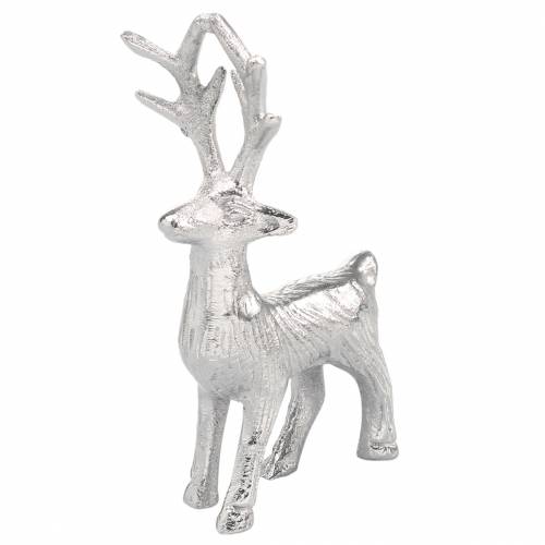 Floristik24 Deco Renifer Srebrny Metal 6,5×H12,5cm 3szt.