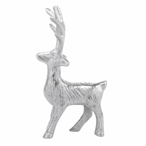 Floristik24 Deco Renifer Srebrny Metal 6,5×H12,5cm 3szt.