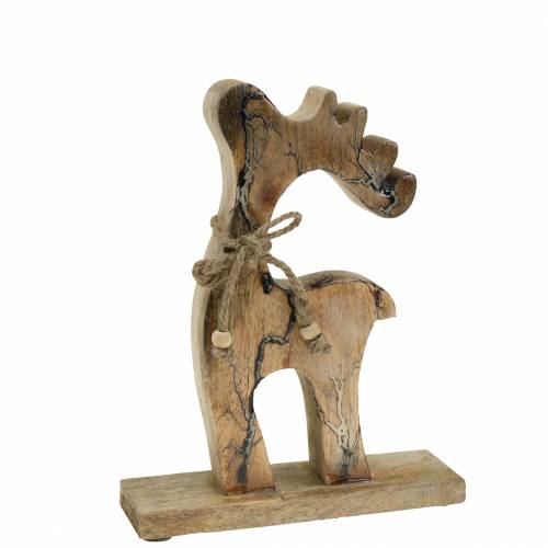 Floristik24 Dekoracja świąteczna Renifer drewniany 21cm