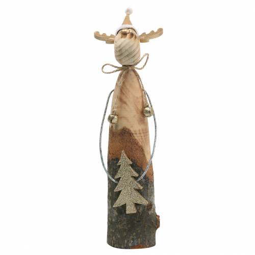 Produkt Naturalna gałąź renifera z naturalną jodłą, złoty wys. 27 cm