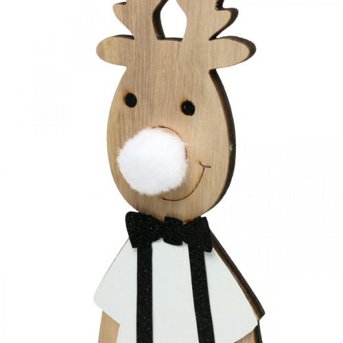 Produkt Drewniana figura dekoracyjna Renifer Świąteczny do postawienia 12×6,5cm W45cm 2szt