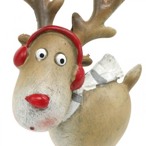 Floristik24 Dekoracyjna figura renifer świąteczny z szalikiem 7×4,5×12cm 4szt