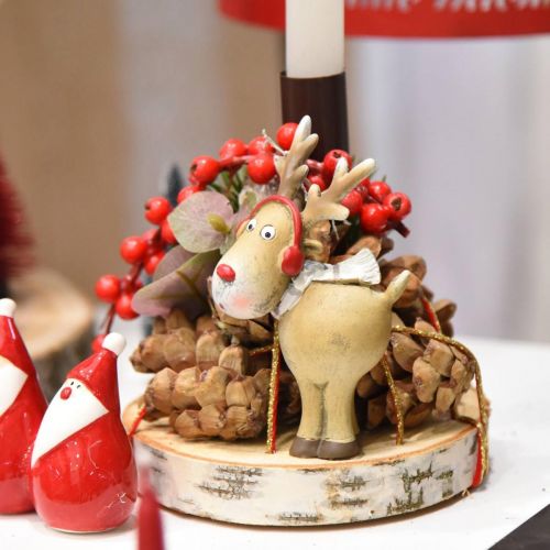 Floristik24 Dekoracyjna figura renifer świąteczny z szalikiem 7×4,5×12cm 4szt