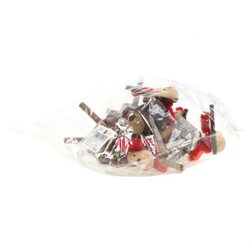 Produkt Drewniany renifer natura biały 11cm 6szt