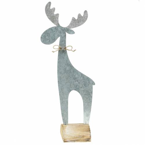 Floristik24 Renifer srebrny brokat 42 cm x 16,5 cm