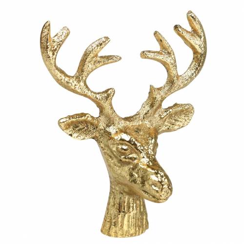 Floristik24 Dekoracja świąteczna głowa jelenia metalowa złota 6,8 cm 6 sztuk