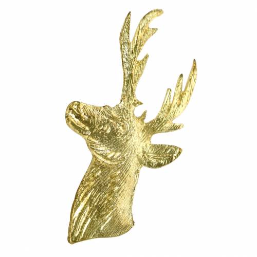 Floristik24 Dekoracyjne popiersie renifera złote metalowe 8cm × 4,8cm 8 szt