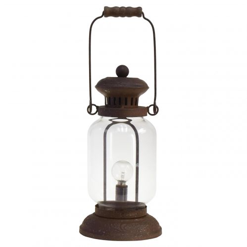 Floristik24 Lampa retro LED latarnia rdzawo-brązowa ciepła biel Ø11cm W30cm