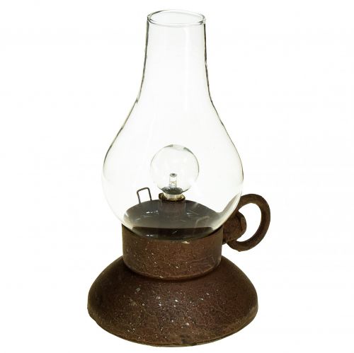 Floristik24 Lampa retro Lampa stołowa LED w stylu vintage, rdza, Ø10cm W18,5cm